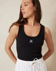 CERES LIFE | CONTOUR RIB SCOOP TANK - BLACK