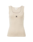 CERES LIFE | CONTOUR RIB SCOOP TANK - OATMEAL