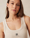 CERES LIFE | CONTOUR RIB SCOOP TANK - OATMEAL