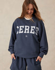 CERES LIFE | OVERSIZED SLOUCHY CREW - SMOKE BLUE