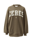 CERES LIFE | OVERSIZED SLOUCHY CREW - KHAKI