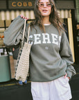 CERES LIFE | OVERSIZED SLOUCHY CREW - KHAKI