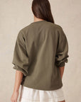 CERES LIFE | OVERSIZED SLOUCHY CREW - KHAKI