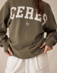 CERES LIFE | OVERSIZED SLOUCHY CREW - KHAKI