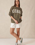 CERES LIFE | OVERSIZED SLOUCHY CREW - KHAKI