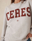 CERES LIFE | OVERSIZED SLOUCHY CREW - GREY MARLE