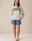 CERES LIFE | OVERSIZED SLOUCHY CREW - GREY MARLE