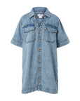 CERES LIFE | RELAXED SHIRT DRESS - VINTAGE BLUE