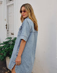 CERES LIFE | RELAXED SHIRT DRESS - VINTAGE BLUE