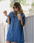 CERES LIFE |  RELAXED SHIRT DRESS - FRESH INDIGO