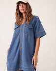 CERES LIFE |  RELAXED SHIRT DRESS - FRESH INDIGO