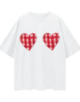 MAKU | GINGHAM HEARTS TEE - OVERSIZED