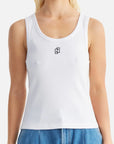 ENA PELLY | KENDALL MONOGRAM TANK - WHT