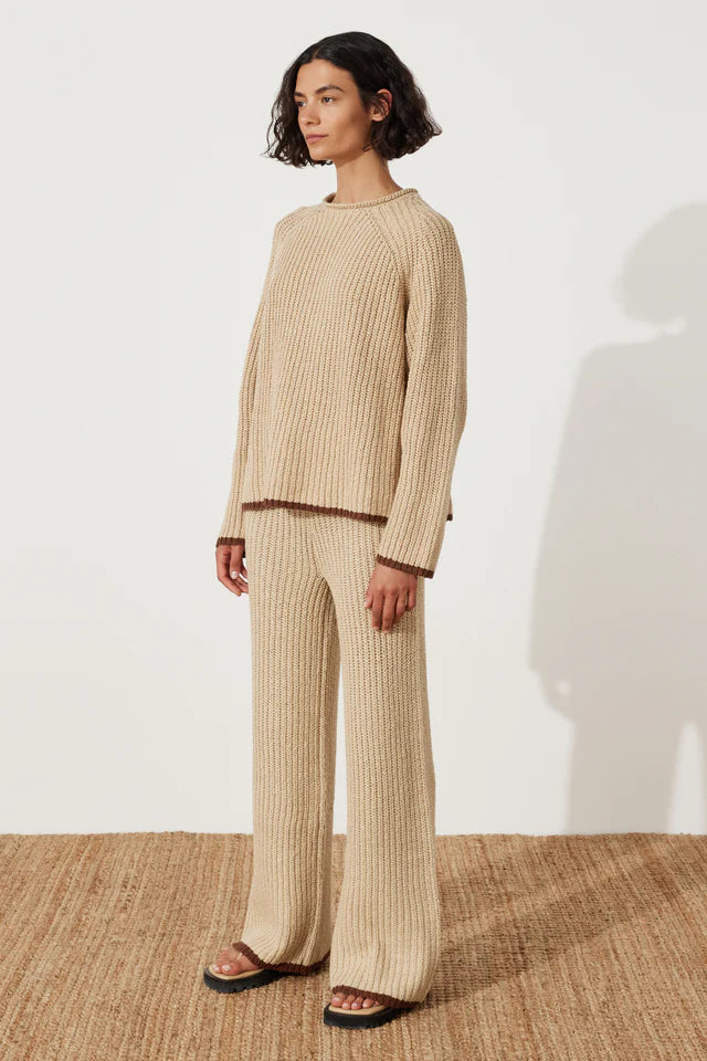 ZULU &amp; ZEPHYR | SAND CONTRAST RIB KNIT JUMPER