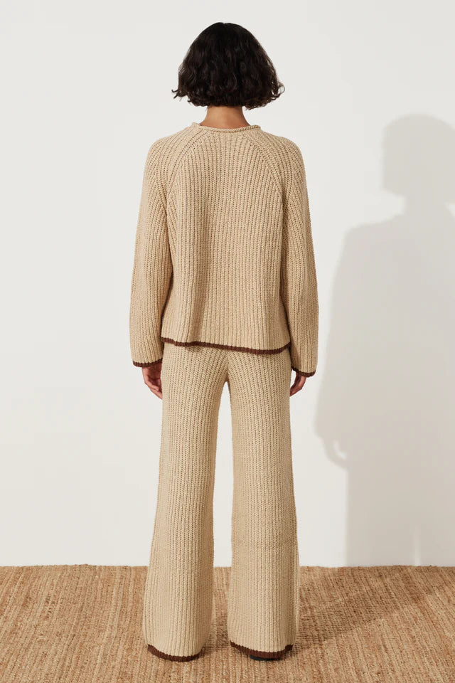 ZULU &amp; ZEPHYR | SAND CONTRAST RIB KNIT JUMPER