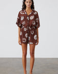 ZULU & ZEPHYR | COCOA SWIRL SHEER TEXTURED SHIRT