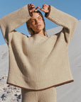 ZULU & ZEPHYR | SAND CONTRAST RIB KNIT JUMPER