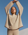 ZULU & ZEPHYR | SAND CONTRAST RIB KNIT JUMPER