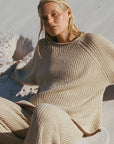 ZULU & ZEPHYR | SAND CONTRAST RIB KNIT JUMPER