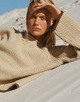 ZULU & ZEPHYR | SAND CONTRAST RIB KNIT JUMPER